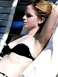 Emma Watson caught by paparazzi in hot black bikini