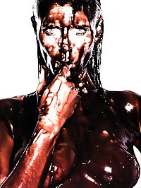 Heidi Klum naked dipped in chocolate