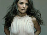 Katie Holmes taking off her top showing tits