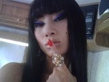 Bai Ling showing her nice hairy pussy and her small tits