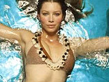Jessica Biel looks so hot posing in little wet bikini in the water