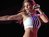 Stacy Ferguson showing off her hot body on the concert sexy shoots