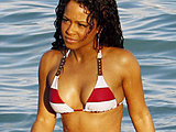 Christina Milian getting her tight body all wet in sexy bikini