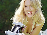 Kristen Bell sexy posing in candids bikini