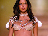 Adriana Lima looks so sweet posing in a flirty lingerie on a runway