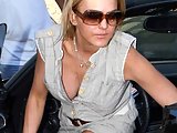 Lindsay Lohan tiny shorts pics in her Porsche