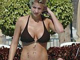 Gemma Atkinson flaunting her sexy juicy juggs in bikini poolside