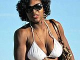 Serena Williams sexy sports babe caught in a cute bikini on the beach