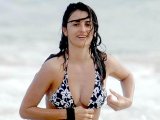 Penelope Cruz showing her nice big tits on beach