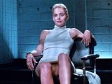 Sharon Stone showing her shaved pussy and upskirt