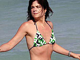 Selma Blair looks so lovely in a tiny wet bikini beach candids